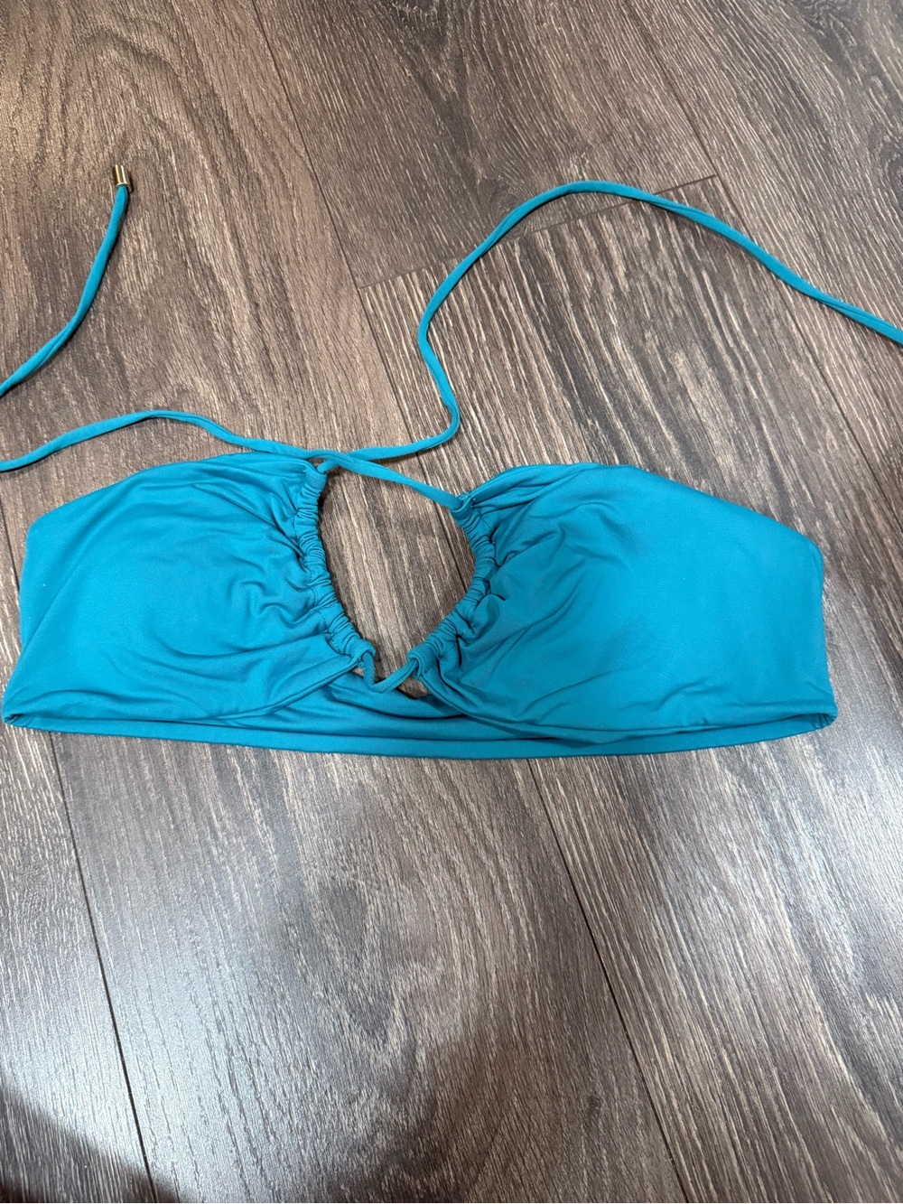 Kittenish Teal Blue Bandeau Bikini Top